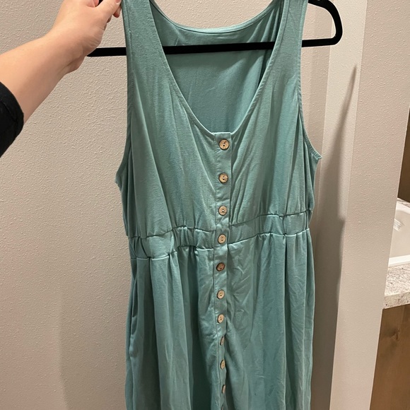 Never worn aqua button up dress - Picture 4 of 6